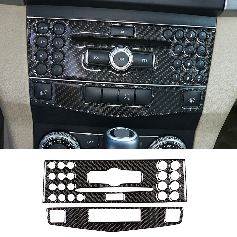 Carbon Fiber Central Control CD Panel Cover for Mercedes-Benz C Class W204 07-10