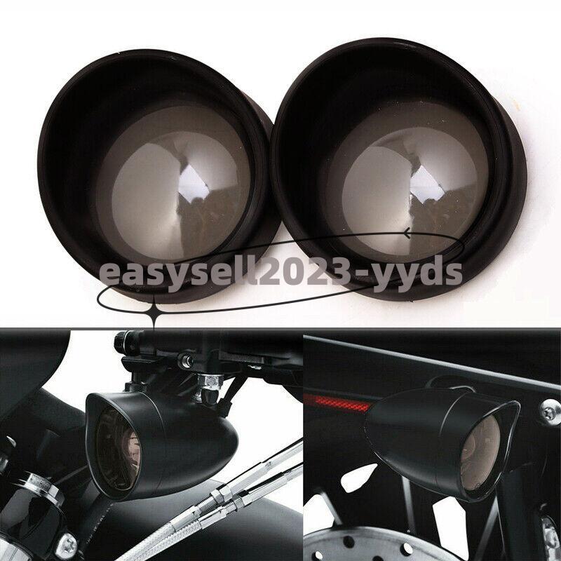 Turn Signal Light Smoke Lens Cover Bezels Visor Fit for Harley Touring Road King