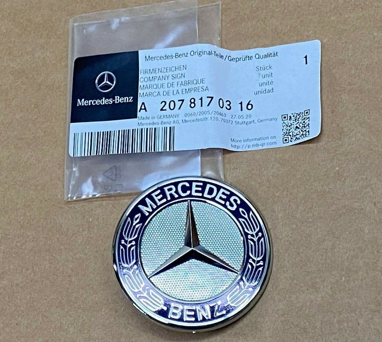 for Mercedes-Benz C-Class, CLK, CLS, E, GL, GLK, ML, SL, RS-Class hood badges (OE-).