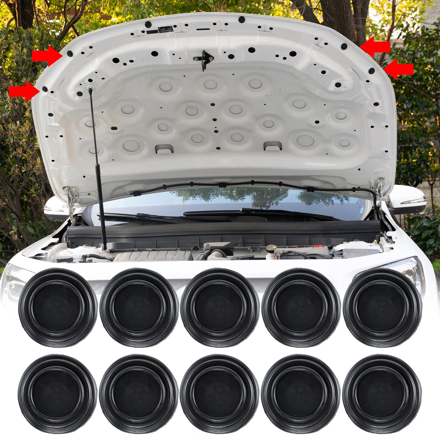 10pcs Car Door Anti-shock Silicone Pad Anti-collision Sticker Buffer Anti-noise