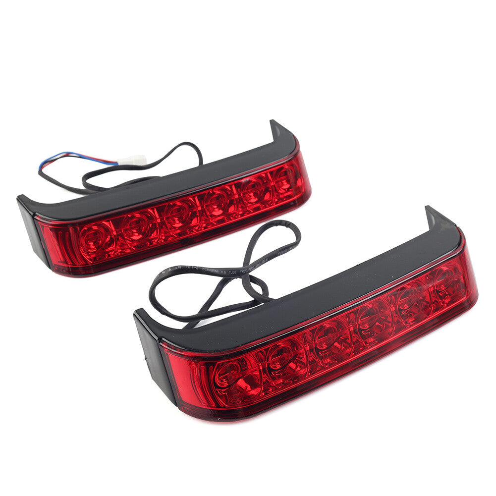 Saddlebag Run/Brake/Turn Tail Light Black Housing LED Red Len Fit for Harley 09-13