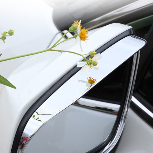 Chrome 2X Rearview Mirror Rain Eyebrow Cover Trim for Volkswagen ID.4 2021-2024