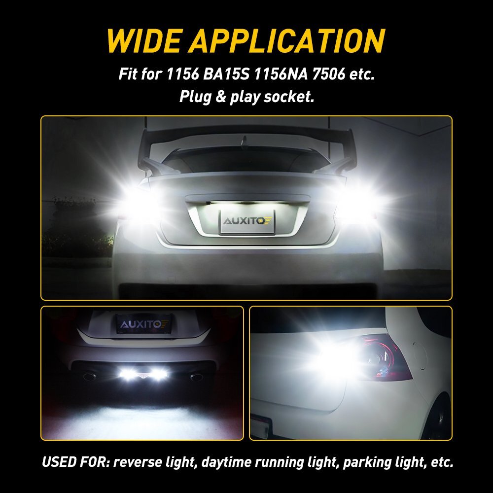 2x 1156 7506 48SMD 6000K White LED Light, 2400LM, 1073 1141