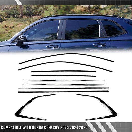 Window Sill Molding Strip Cover Trim for Honda CR-V CRV 2023-2024 Glossy Black