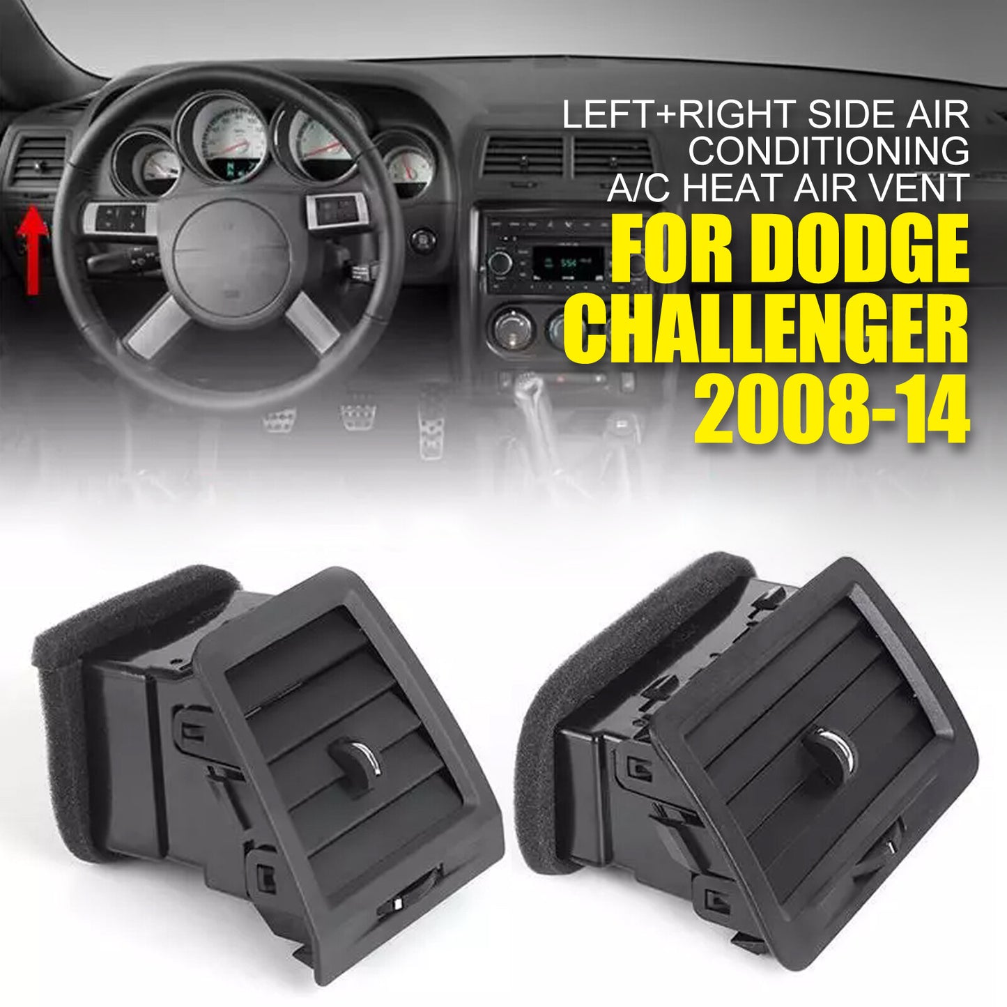 Left+Right Side Air Conditioning A/C Heat Air Vent For 2008-14 for Dodge for Challenger