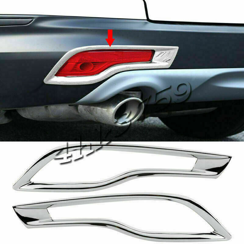 2P for Honda CRV CR-V 2017-2019 Chrome Rear Fog Light Frame Reflector Cover Trim