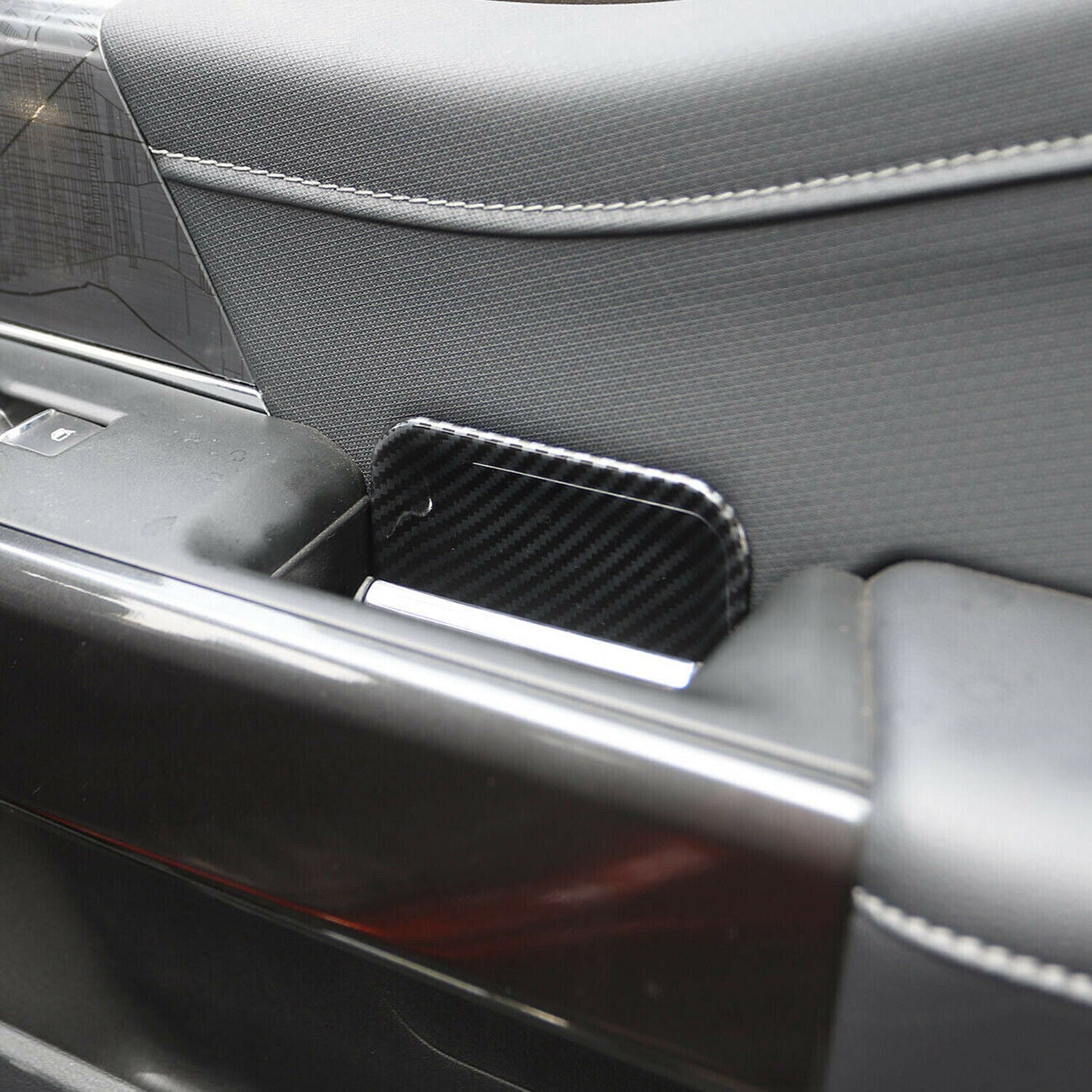 for Ford F-150 2021-2023 Carbon fiber Interior Car Door Handle Bowl Cover Trim