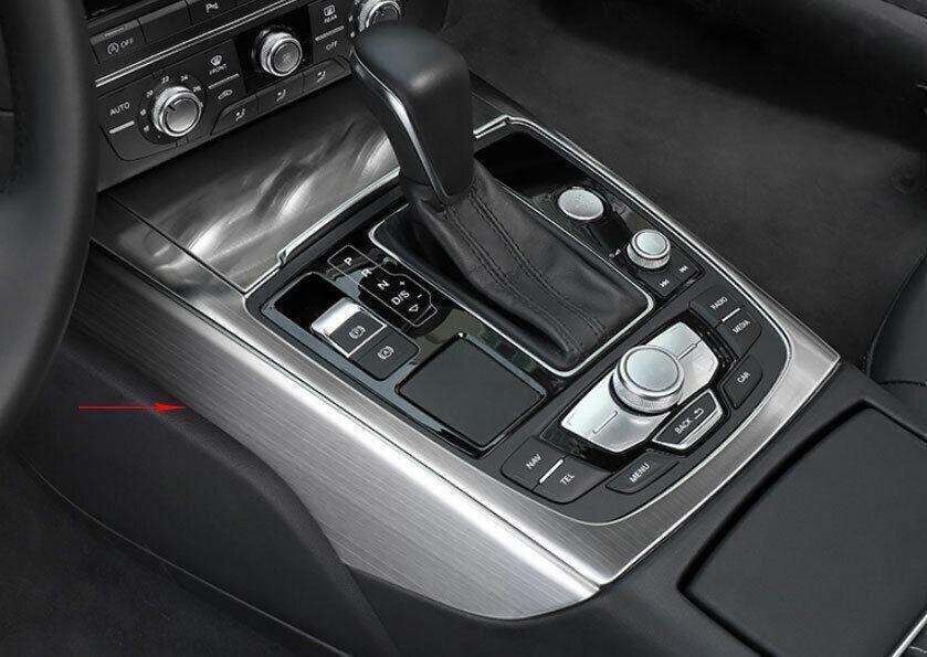 for Audi A6 A7 S6 S7 2012-2018 Silver Steel Center Console Gear Shift Cover Trim