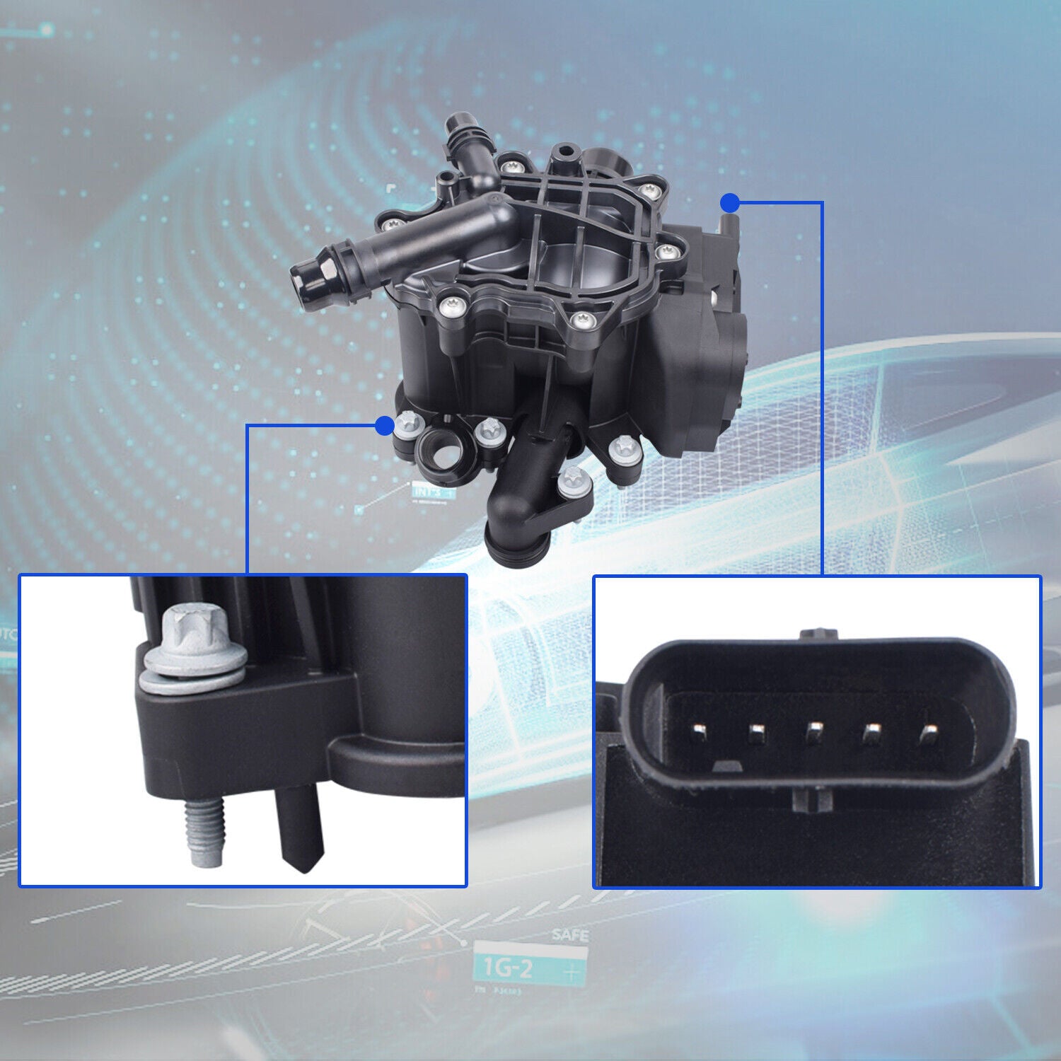 Thermostat Housing for 2018-2021 for BMW X3 2017-2019 330i/430i/530i xDrive 2.0L B48