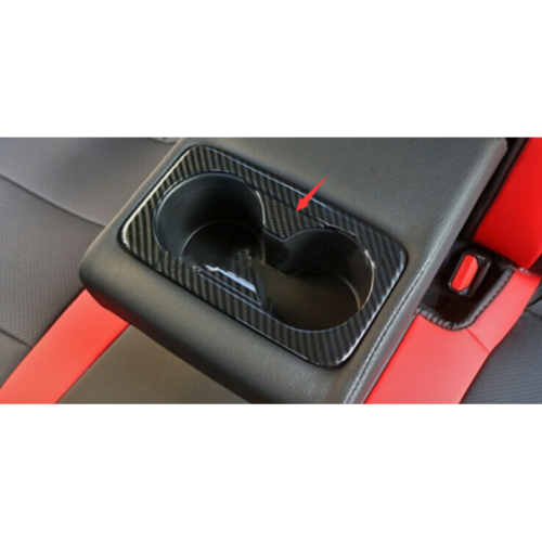 2020-2023 for Kia Seltos Carbon Fiber ABS Rear Water Cup Holder Frame Cover Trim
