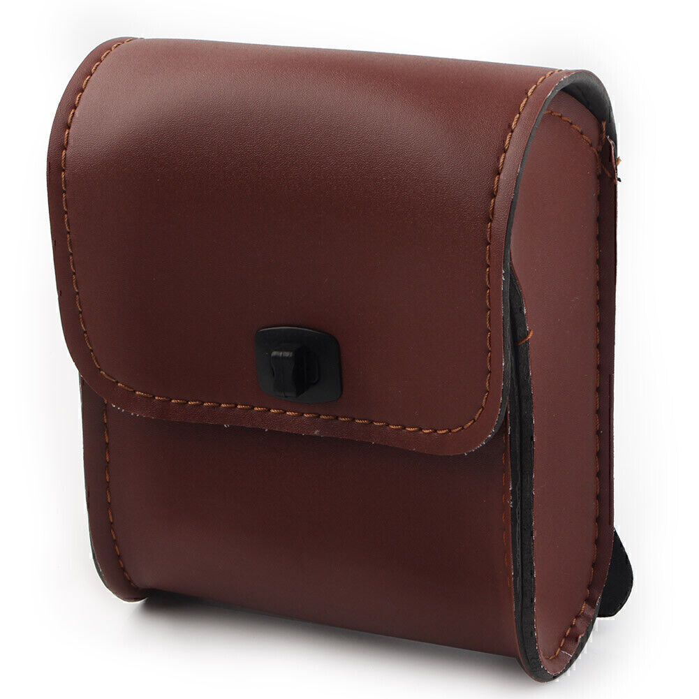 1x Motorcycle Saddle Luggage Pu Leather Side Tool Bag Storage Universal Brown