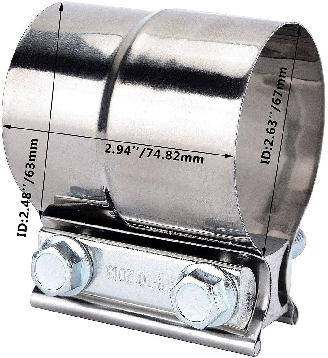 2-pack 2.5-inch ring joint clamp repair prefabricated tube