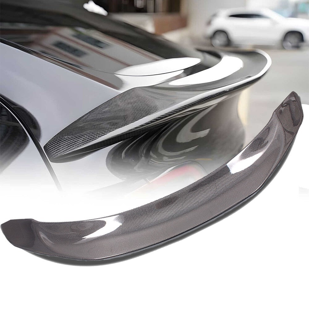 New Real Carbon Fiber V Style Rear Spoiler Wings for Tesla 2017-2024 Model 3