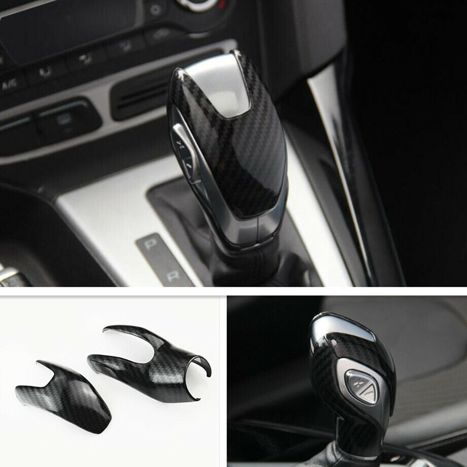 for Ford Escape Kuga 2013-2019 Carbon Style ABS Gear Shift Knob Cover Trim Decor