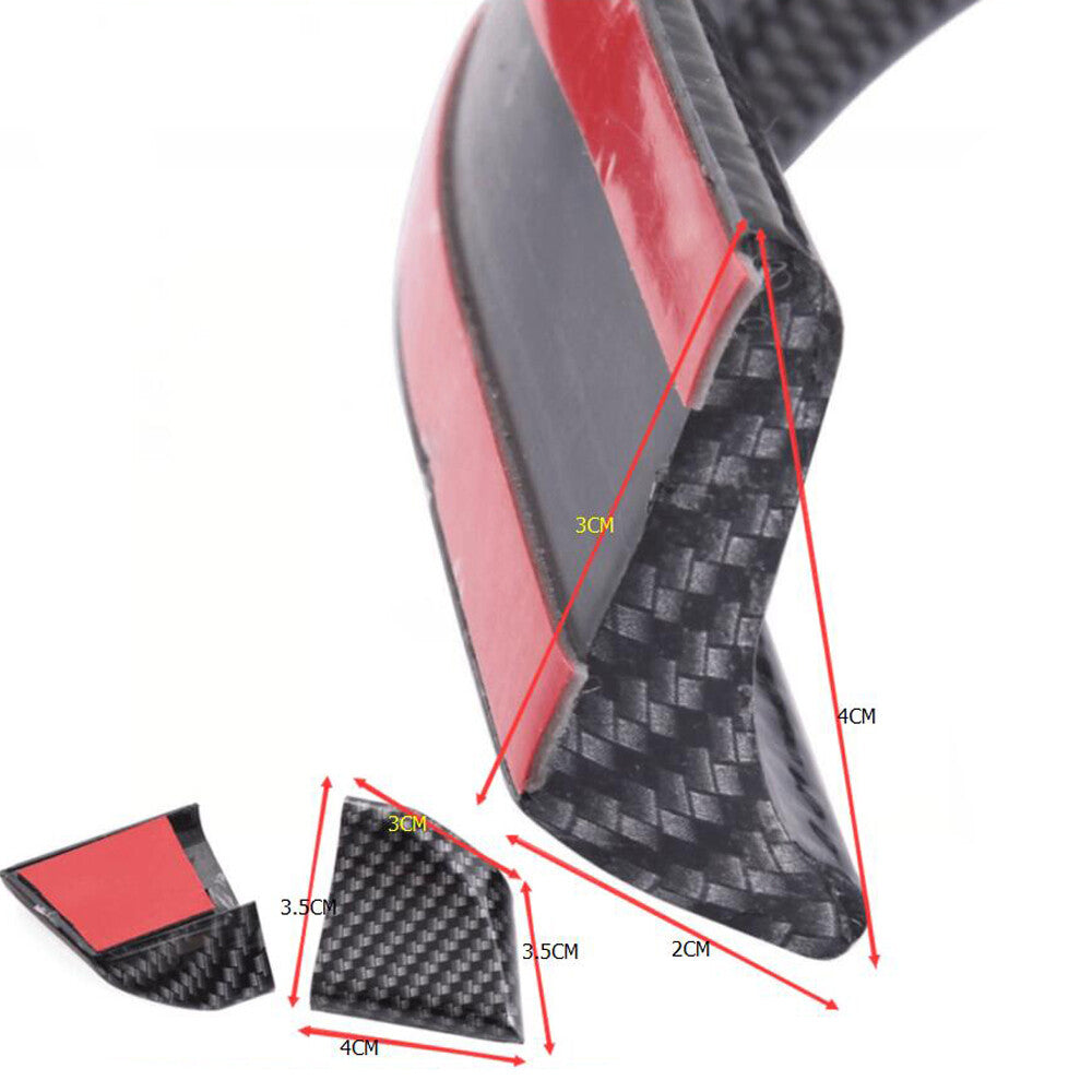 General Motors Rear Boiler Wing Rubber Tail Trunk Roof Trim Sticker Carbon Fiber