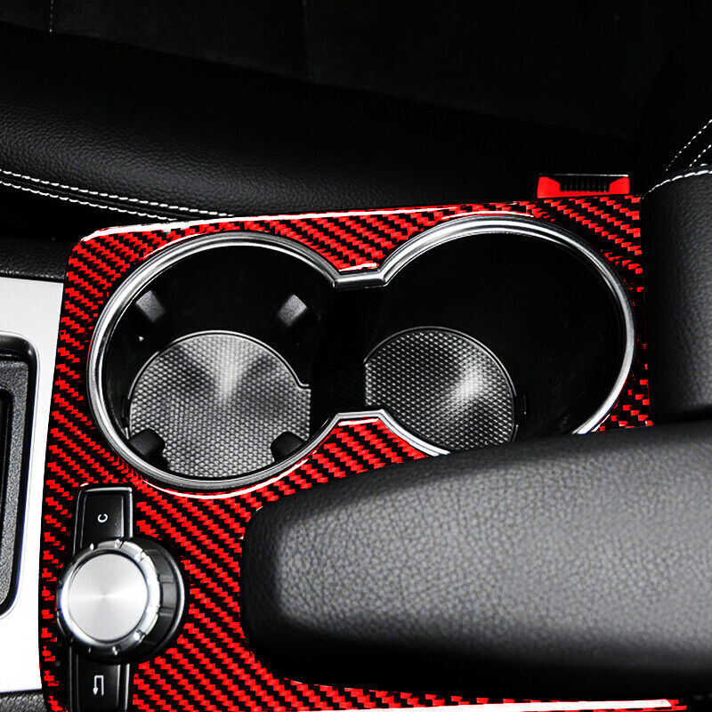 Real Carbon Fiber Car Water Cup Holder Frame Cover Trim for Benz C Class W204