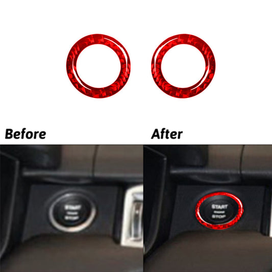 Red Carbon Fiber Ignition&Glove Box Switch Trim For Land for Range Rover Sport 14-17