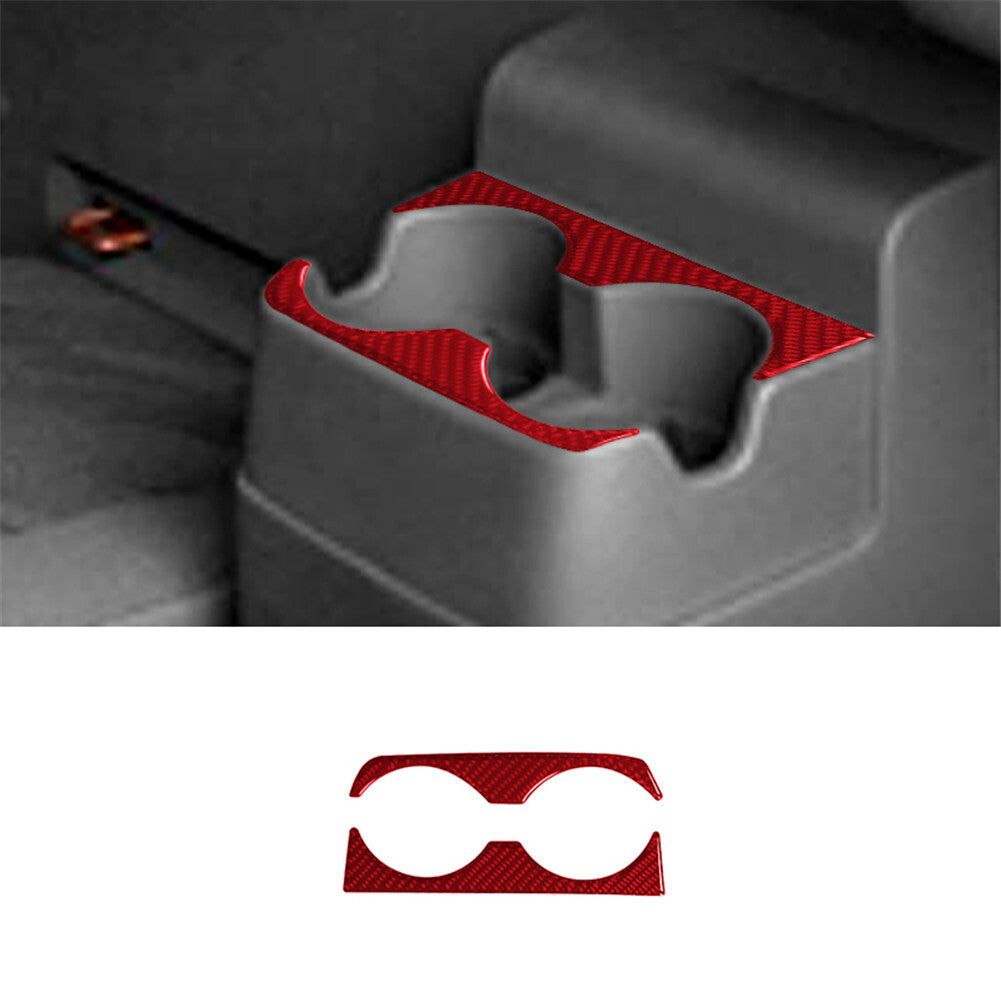 Red Carbon Fiber Rear Cup Holder (2DR) Cover For Colorado 2004-12/ for canyon 2005-12