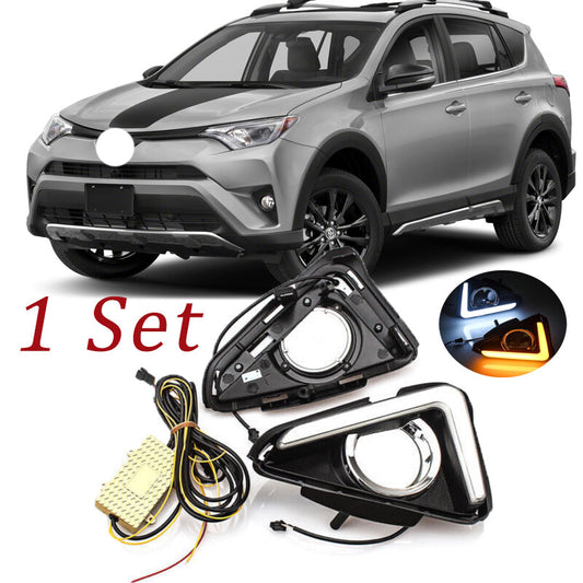 LED daytime running lights, fog lights, and turn signals for Toyota RAV4 2016-2018