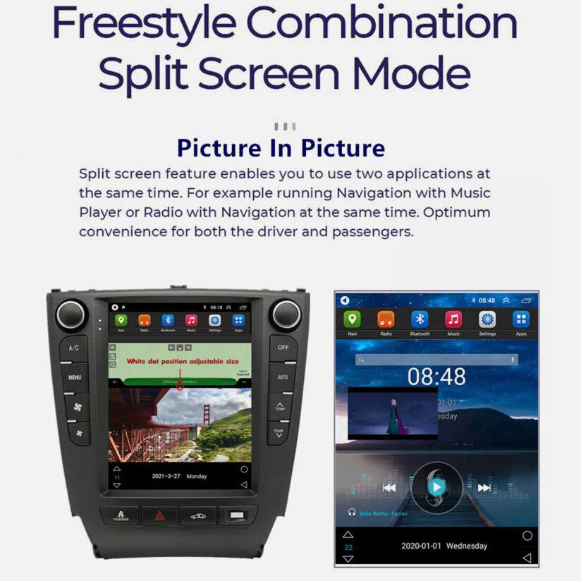 for LEXUS IS250 IS350 2005-2012 ANDROID 12 APPLE CARPLAY CAR STEREO RADIO GPS BT