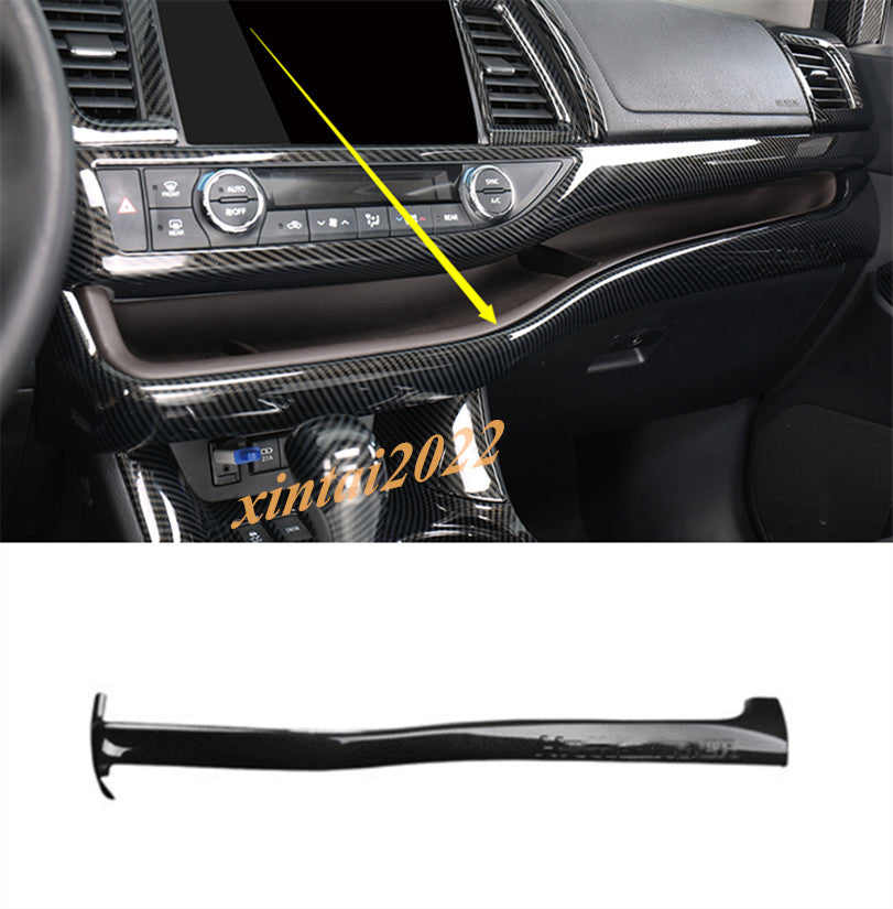 for Toyota Highlander 2014-19 Carbon Fiber Style Center Console Strip Panel Trim