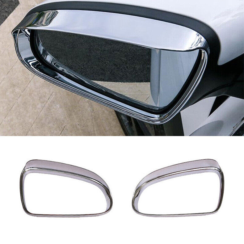 for Hyundai Kona 2018-2022 Chrome Rearview Mirror Rain Guard Eyebrow cover Trim