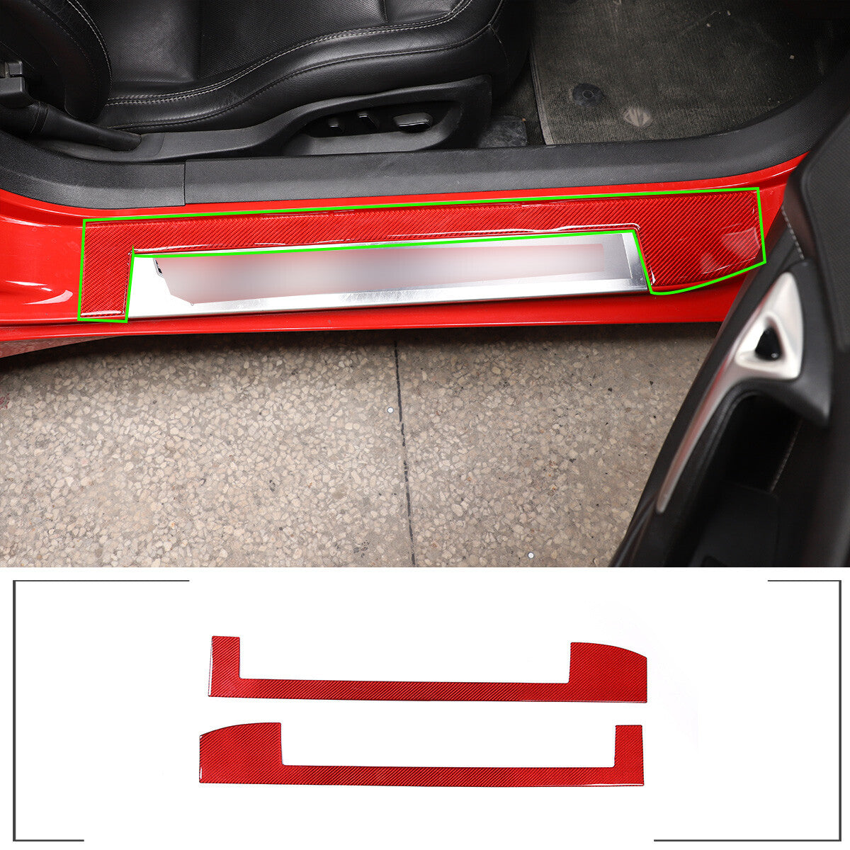 Orange ABS interior 4-door handle frame cover trim for Ford Maverick 2022-2023 USA