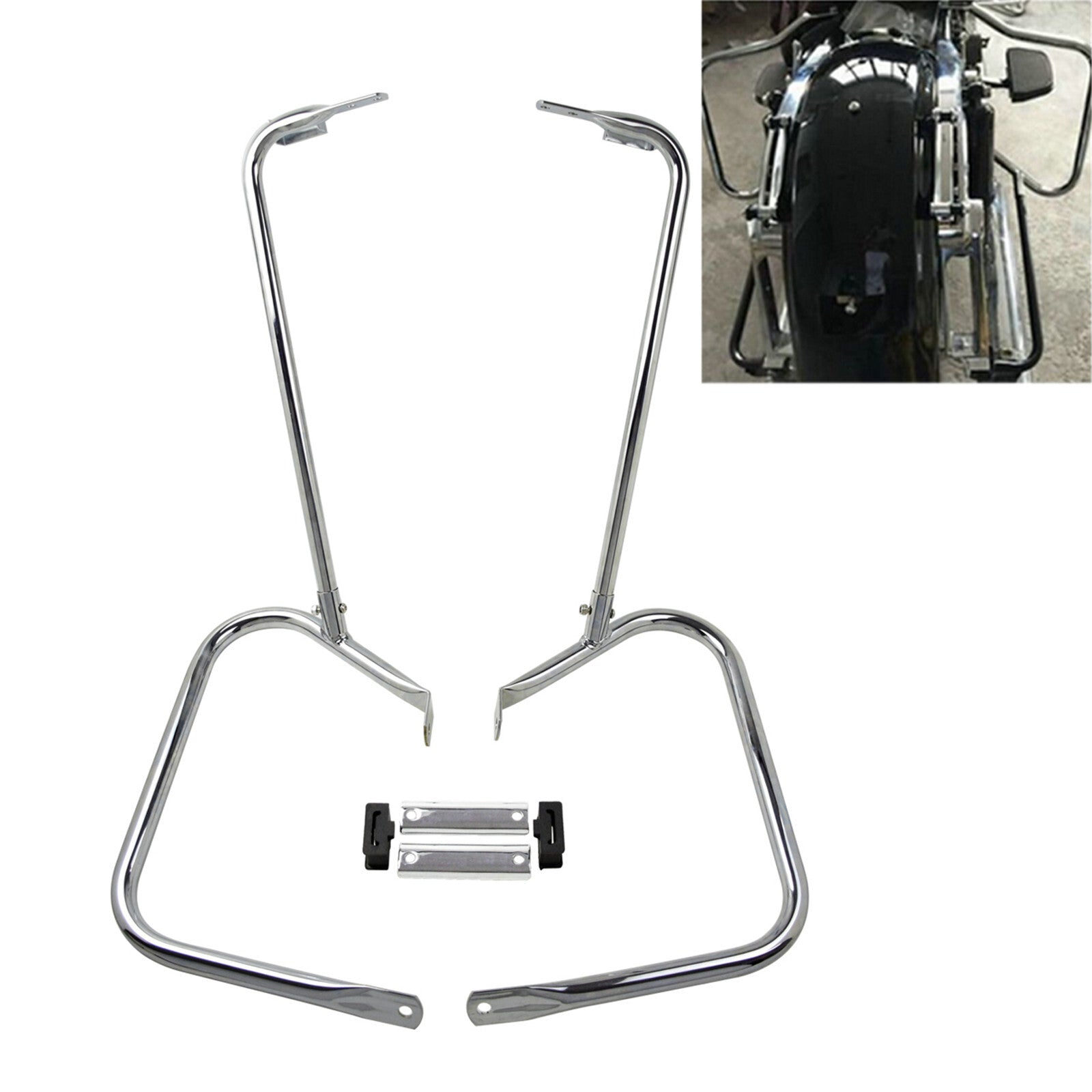 Chrome Rear Saddlebag Bracket Guard Bar Fit for Harley Electra Road Glide 97-08