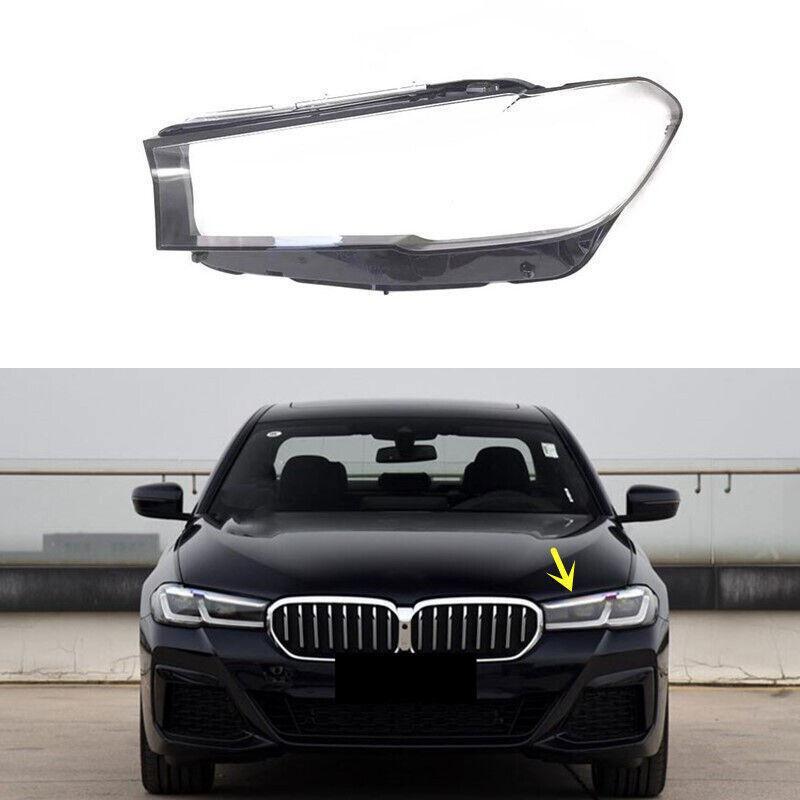 Transparent lens cover and sealant for left headlight, suitable for BMW 5 Series G30 G38 (2021-2023).