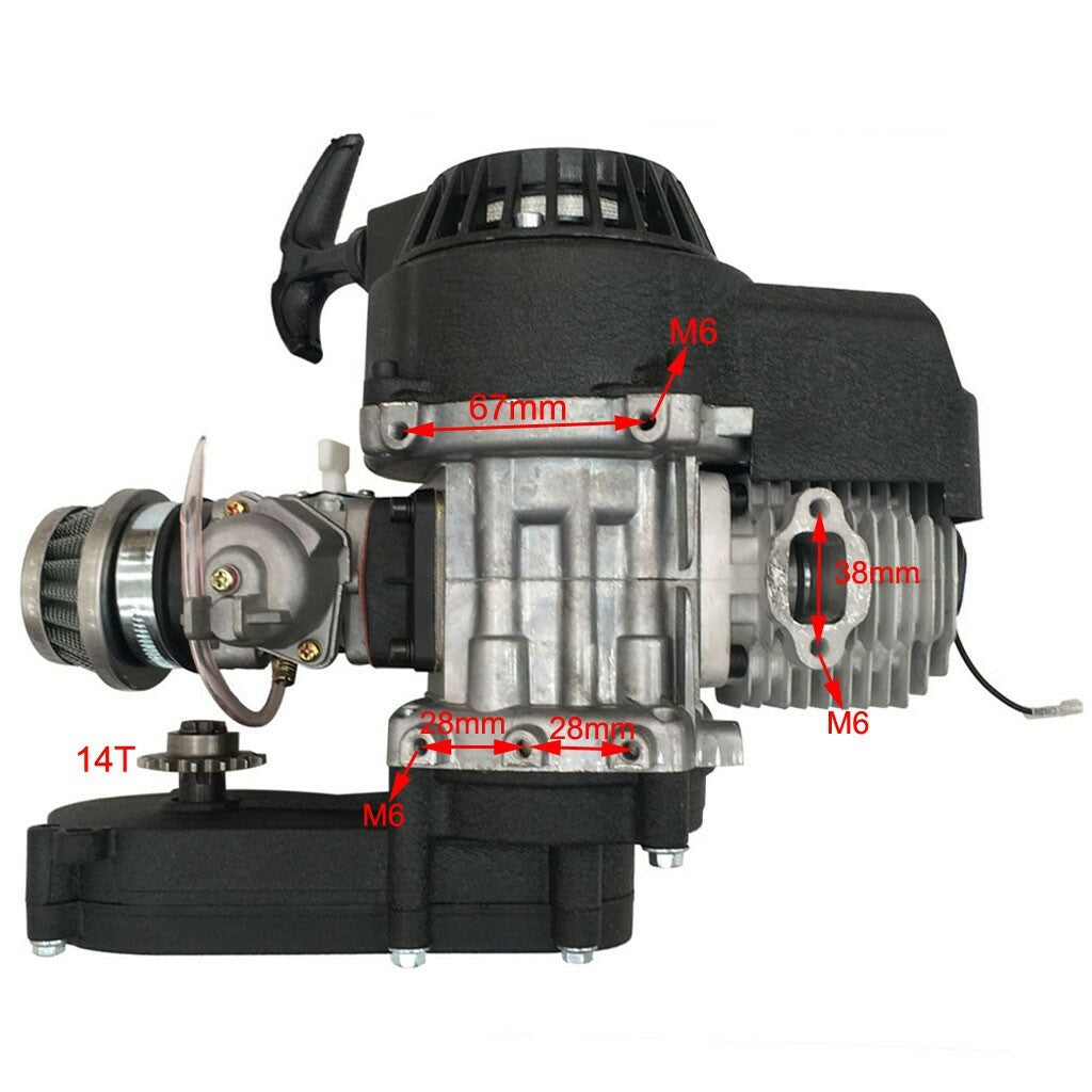 50CC 49CC 2Stroke Engine Motor Pull Start Pocket for Mini ATV Buggy Dirt Quad Gokart