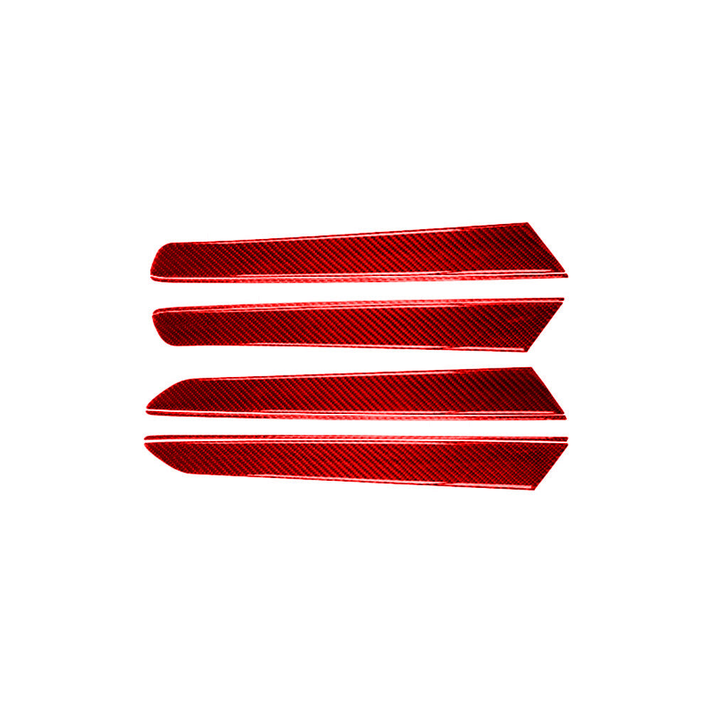 8Pcs Red Carbon Fiber Door Panel Cover Trim for Volkswagen for Jetta Sedan 2011-2014