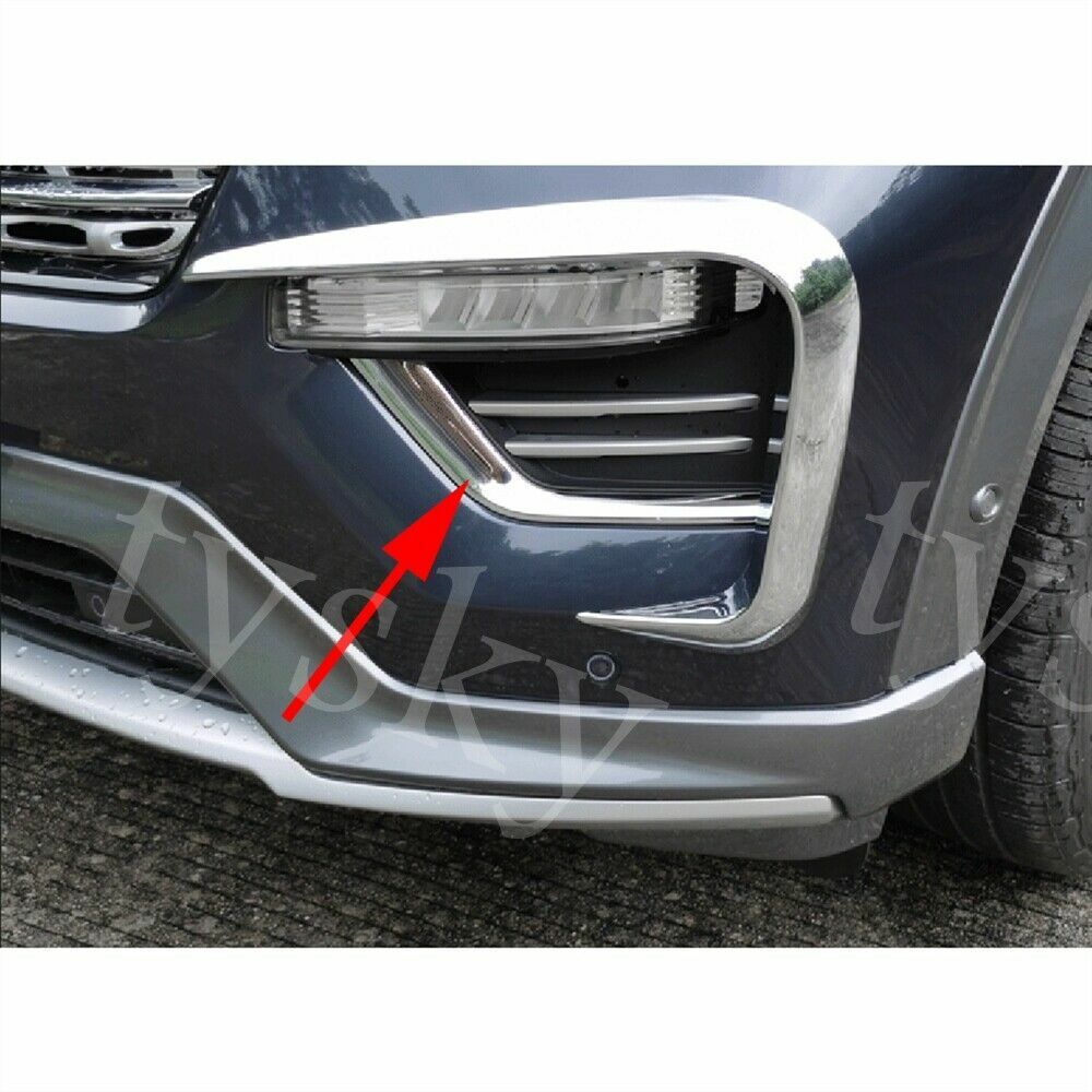 Fit for Ford Explorer 2020-22 Chrome Fog Light Lamp Foglamp Moulding Cover Trim
