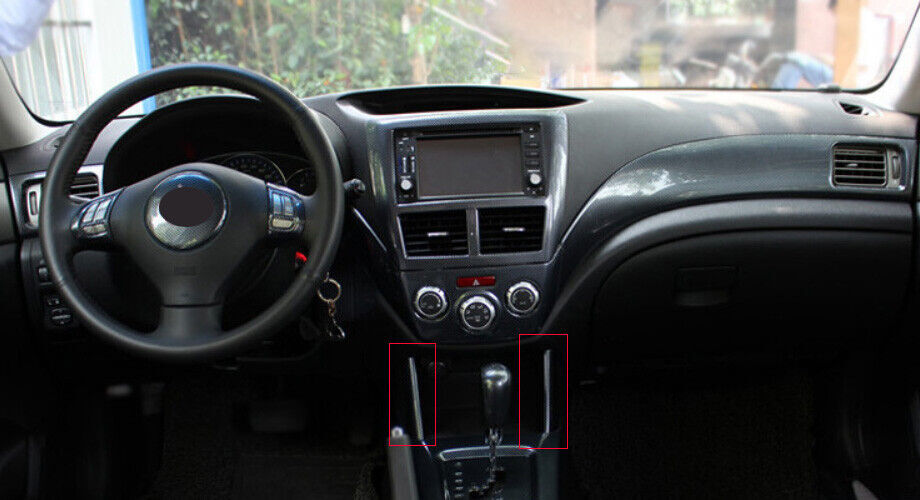 for Subaru Forester 2009-2013 Console Gear Shift Both Side Trim ABS Carbon 2PC