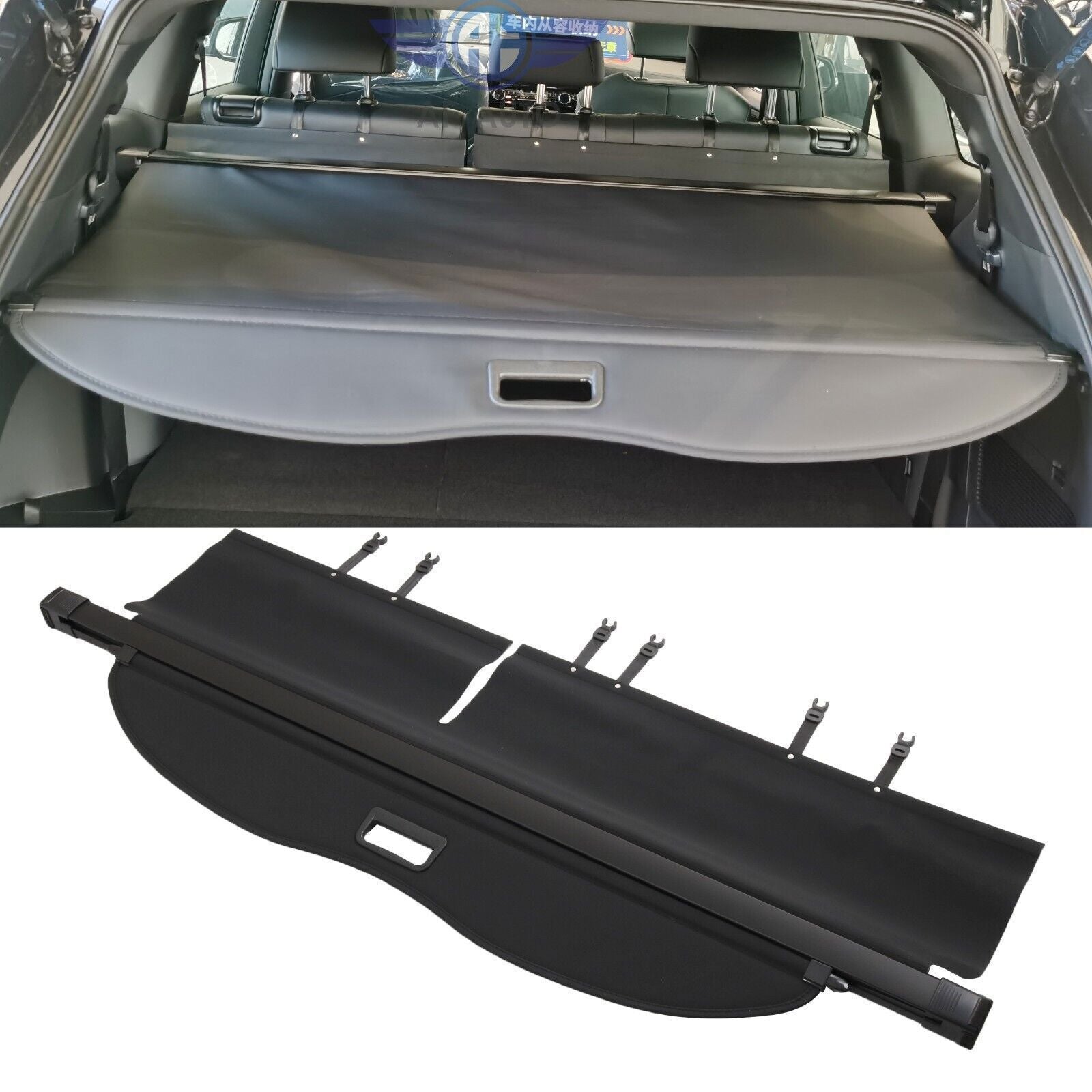 1X Black Retractable Cargo Cover Rear Trunk Shade for Toyota Highlander 14-2019