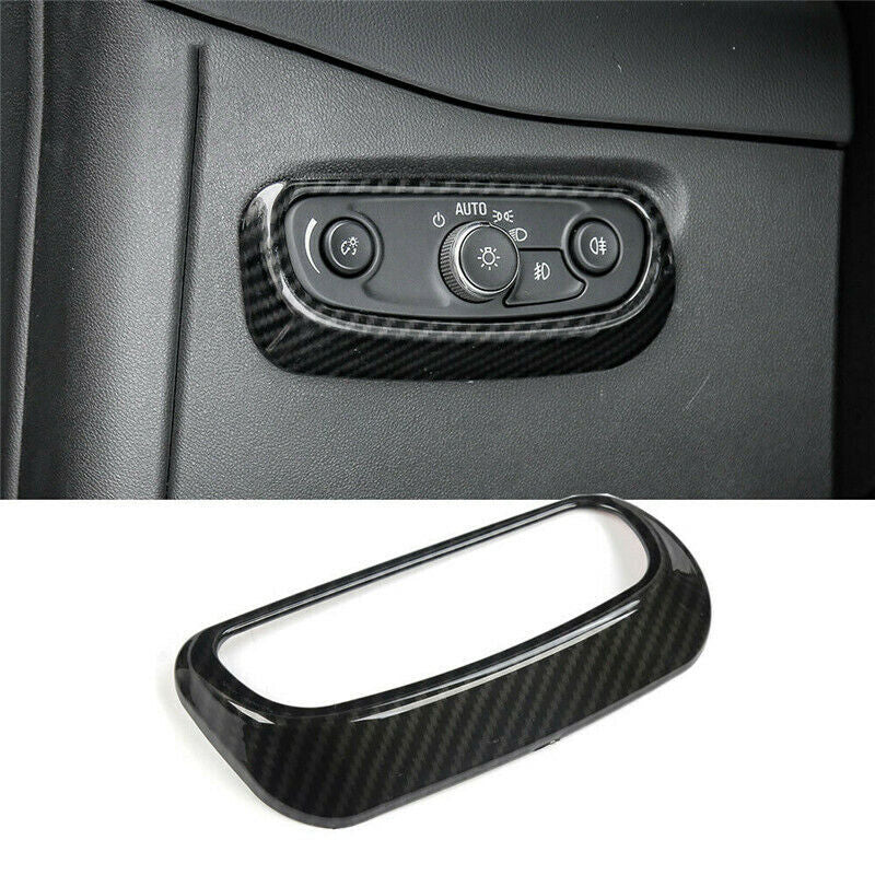 Carbon Fiber Headlight Button Switch Cover Trim for Chevrolet Equinox 2017-2021