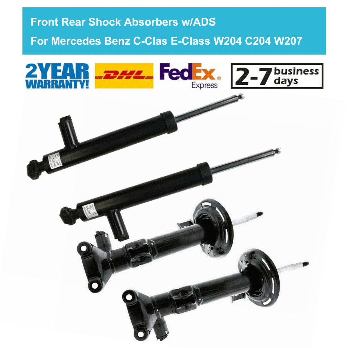 4PCS Rear Front Shock Absorbers for Mercedes C-Class C204 C350 E-Class C207 09