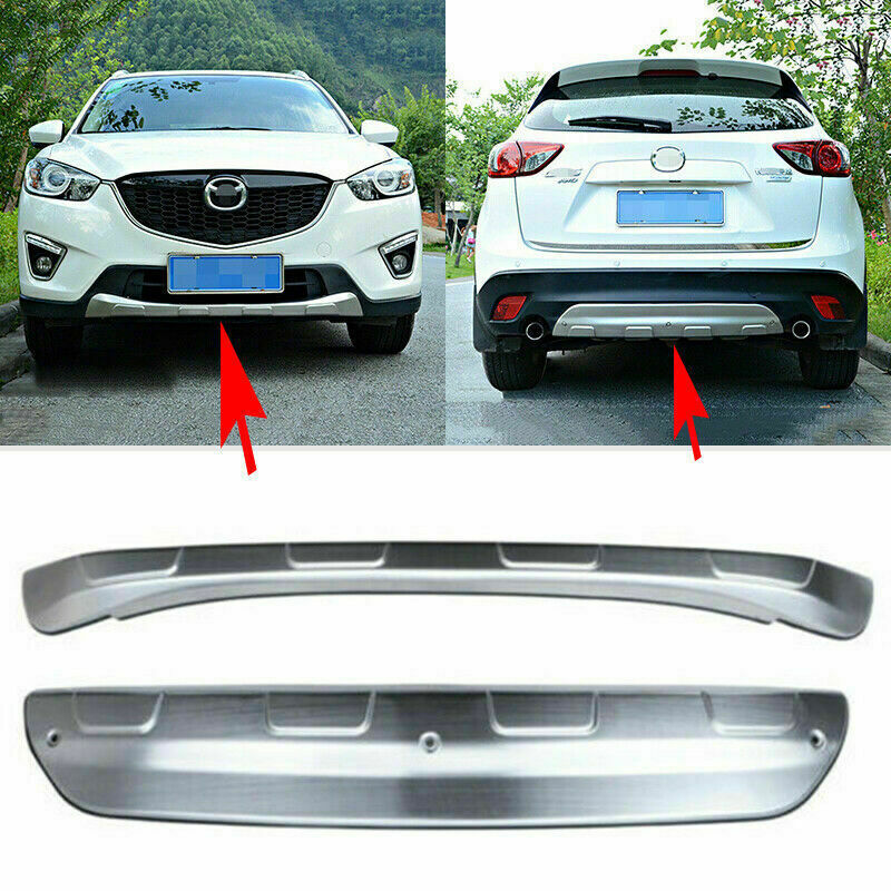 for Mazda CX-5 2012-2016 Silver titanium FrontRear Bumper Skid Protector Guard