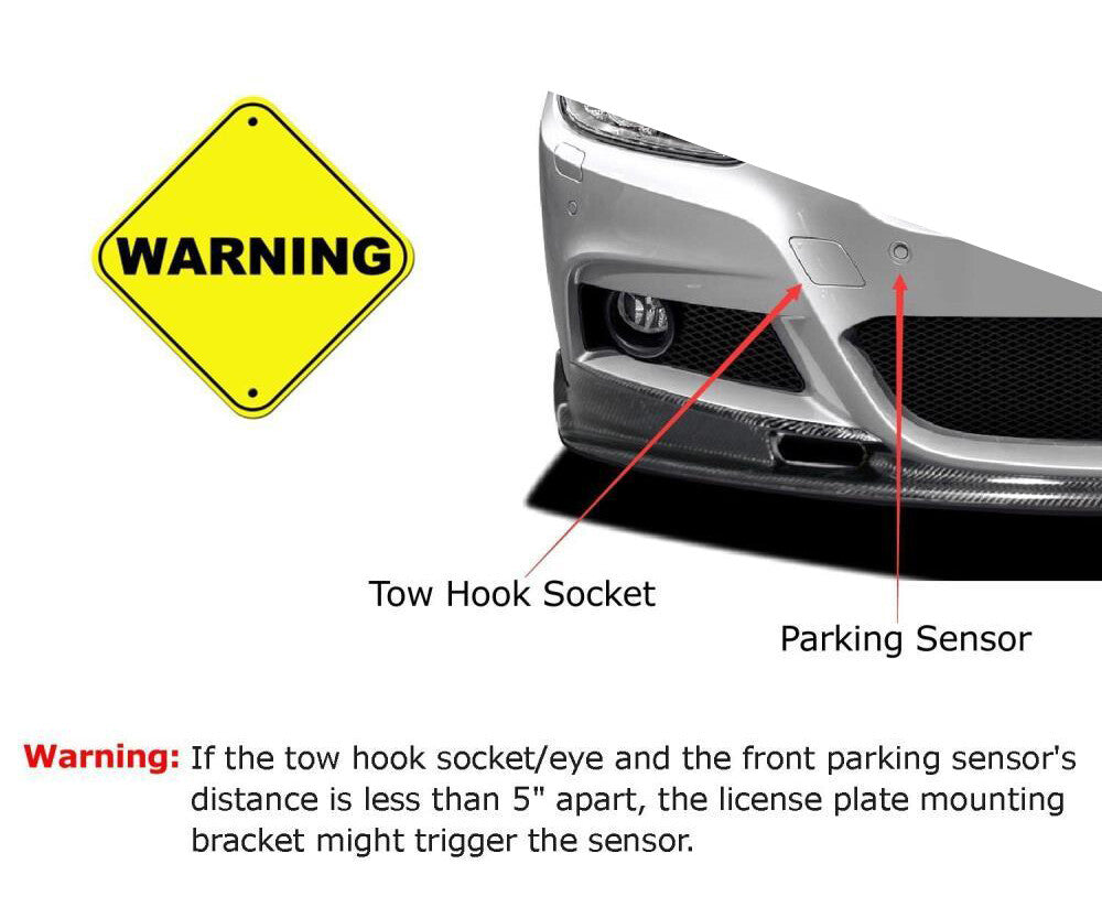 Tow Hook License Plate Mounting Bracket Holder for INFINITI for Mitsubishi for Nissan