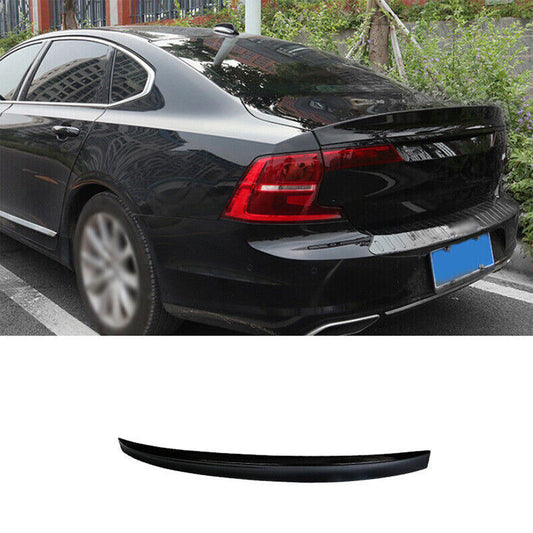 for Volvo S90 2017-21 Black ABS sport Rear Trunk Spoiler Lip Tail Wing Bar Trim