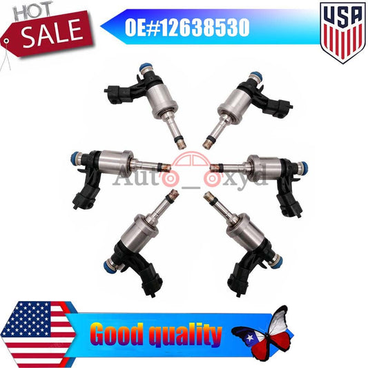12638530 6x Fuel Injectors For GM for Chevrolet Camaro Traverse for GMC Acadia CTS 3.6L