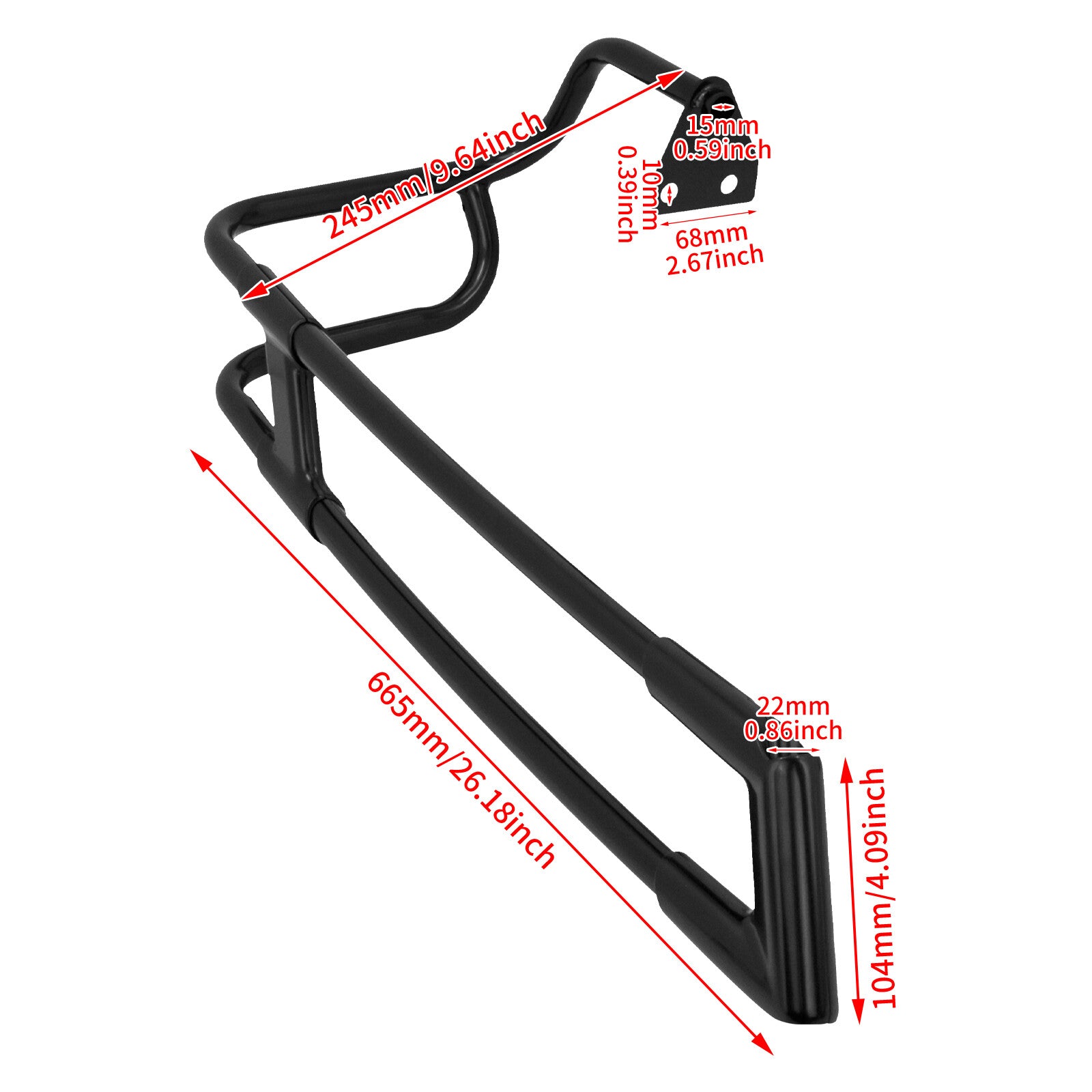 Black Saddlebag Guard Rail Crash Bar for Harley Touring Road Electra Glide 14-23