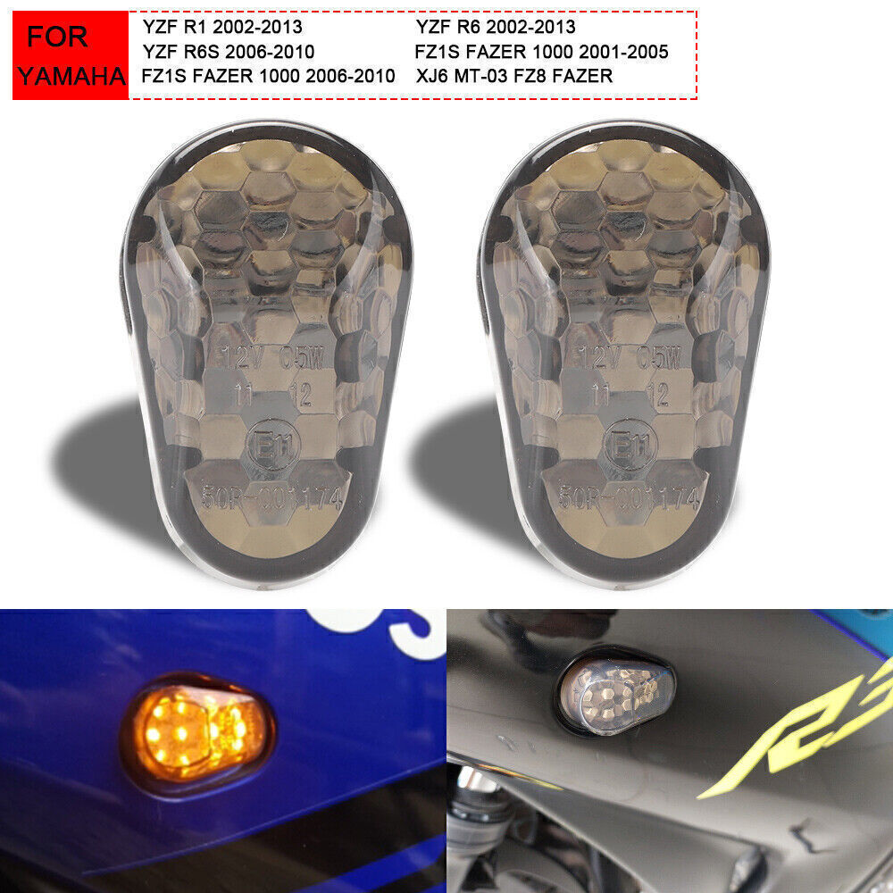 LED Flush Mount Turn Signal Amber Light for Yamaha YZF-R1/R6 MT-03 XJ6 FZ8 FAZER