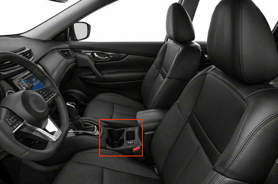 For 2014-2020 for Nissan Rogue ABS Bright Black Console Water Cup Holder Frame Trim