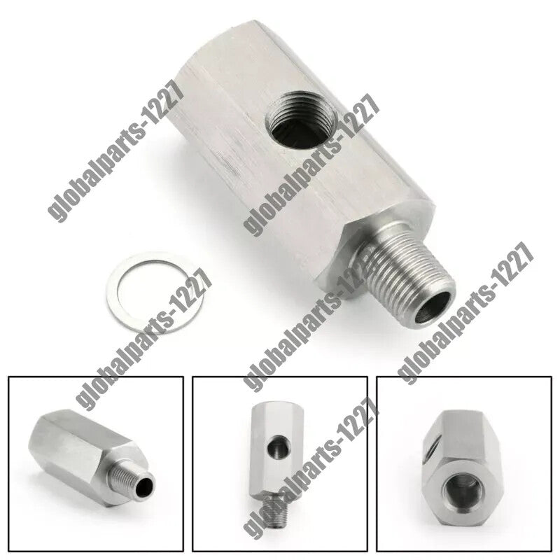 For1/8'' BSPT Oil Pressure Sensor Tee to NPT Adapter Turbo Supply Feed LineMeter