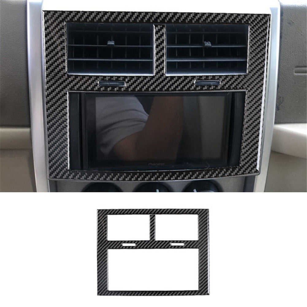 Carbon Fiber Center Console Air Vent Panel Cover Trim for Jeep Liberty 2008-2012