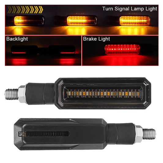 2X LED Rear Motorcycle Turn Signals Brake Indicator Amber+Red Blinker Light 12V