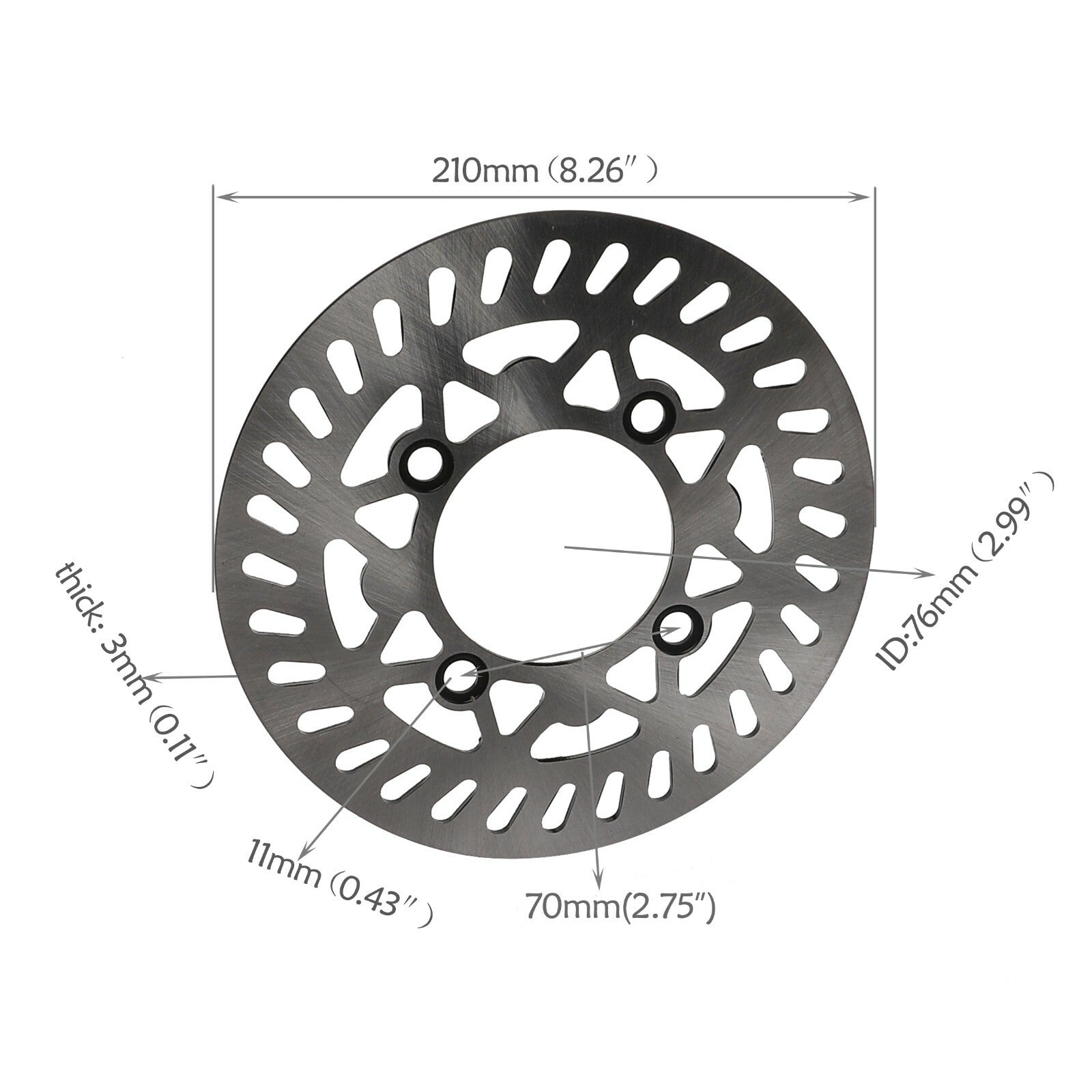 Triple fork, 17-inch wheels, 70/100-17 disc brake kit, Dirt Pit bicycle, 125cc/150cc.