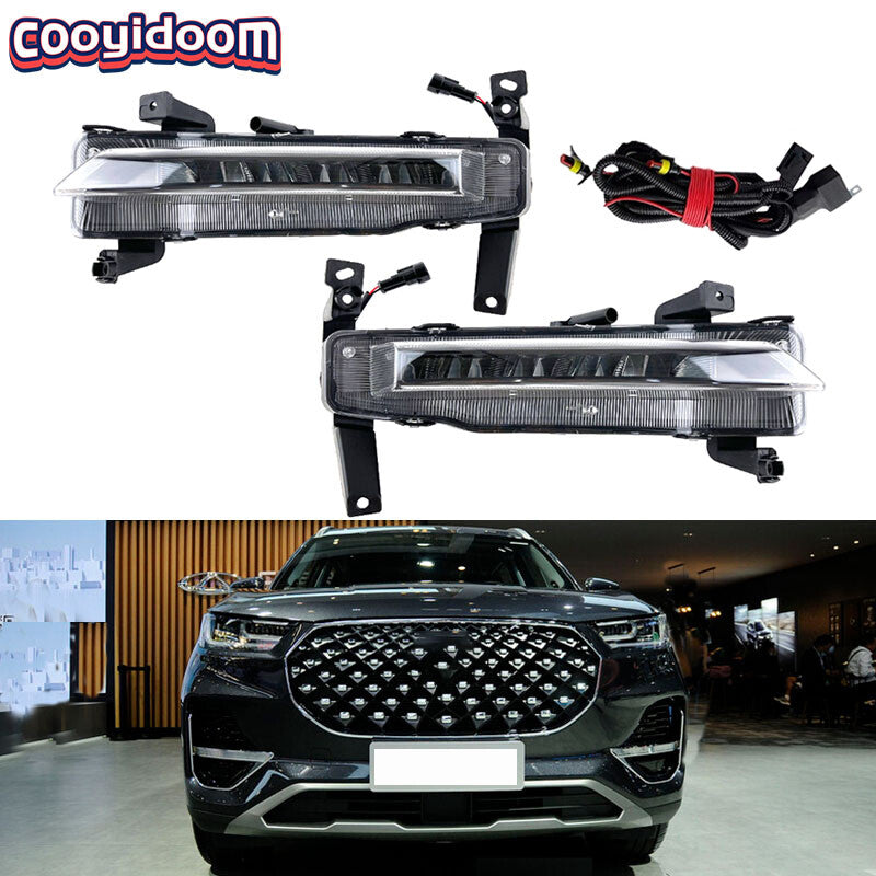 1 Set for Chery Tiggo 8 Pro Plus Front Bumper LED Fog Light Daytime Running Lamp