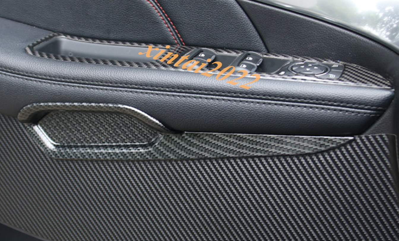 for Ford Explorer 2016-2018 Carbon Fiber ABS Inner Door Armrest Cover Trim Panel