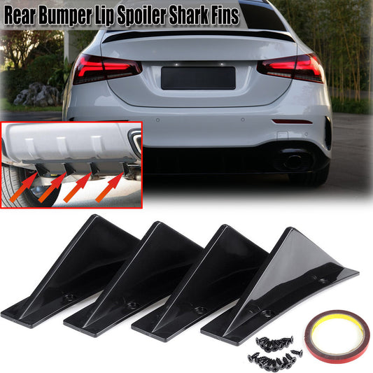 4-piece universal rear bumper diffuser shark fin arc boiler lip separator